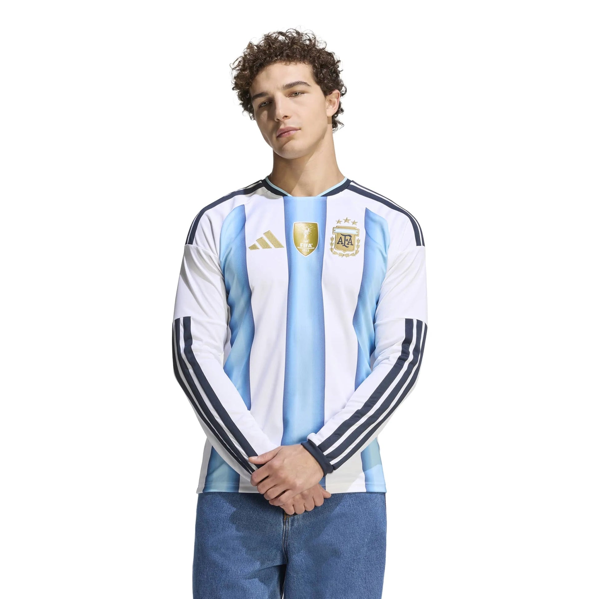 2026 Argentina Men's Stadium Home Long-Sleeve Soccer Jersey  / Adidas
