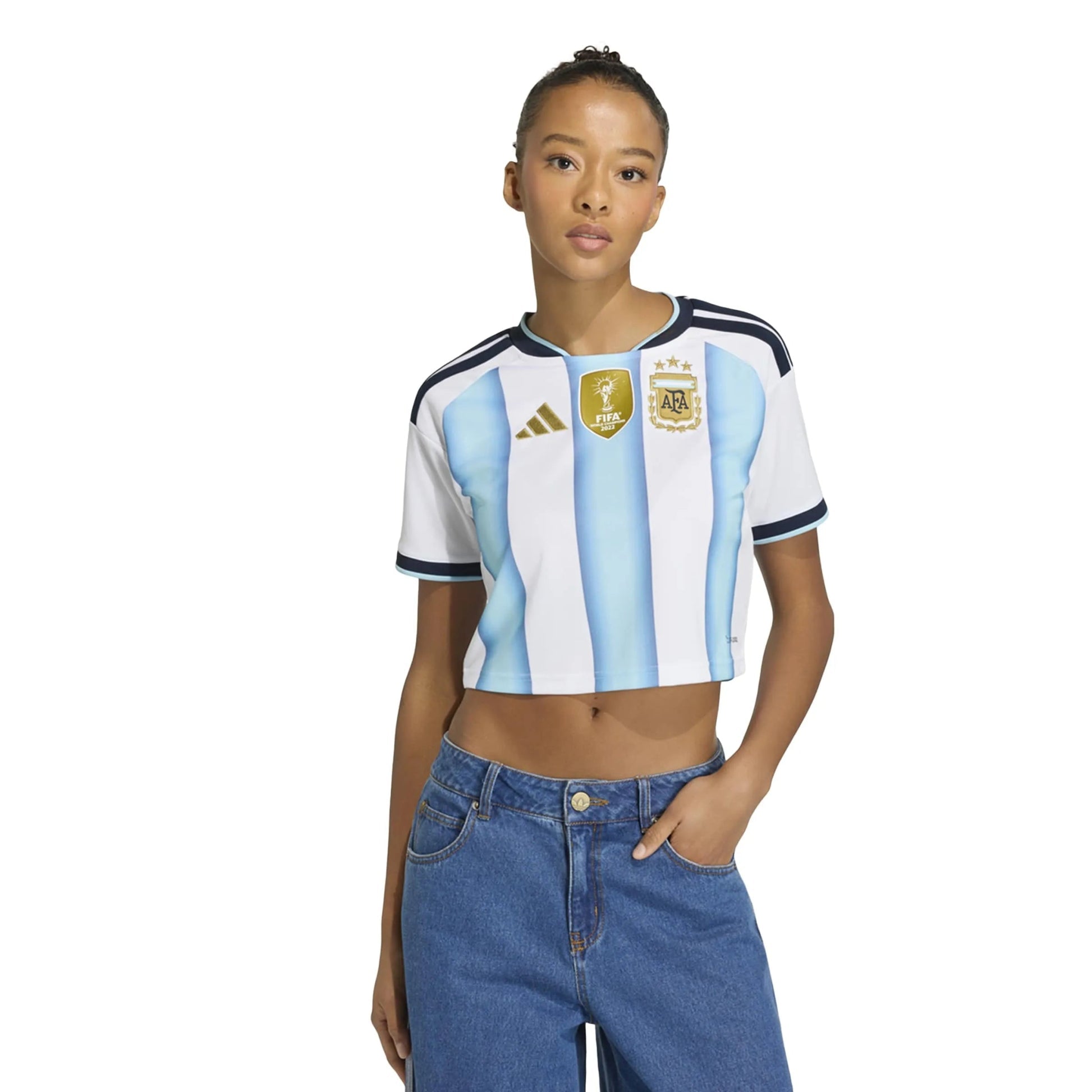 2026 Argentina Women's Stadium Home Cropped Soccer Jersey  / Adidas