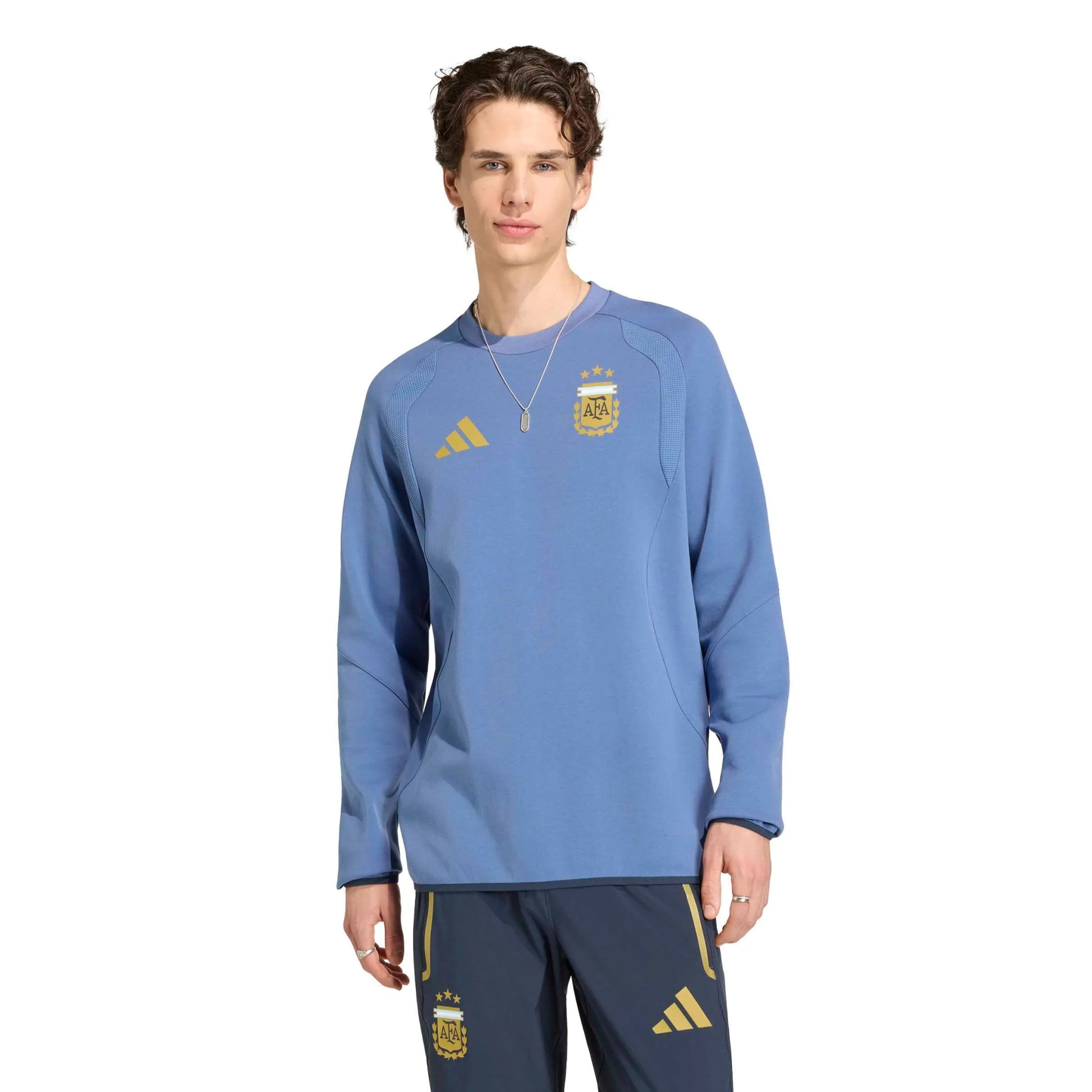 2026 Argentina Men's Tiro Travel Crewneck Sweatshirt  / Adidas