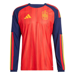 2026 Spain Men's Authentic Home Long-Sleeve Soccer Jersey  / Adidas