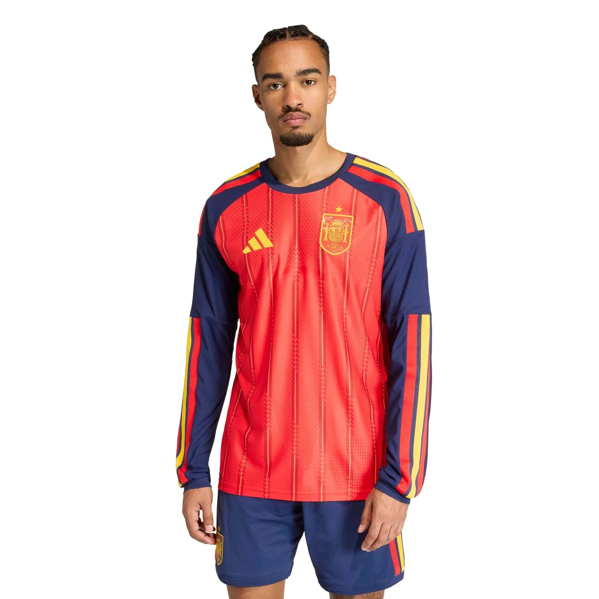 2026 Spain Men's Authentic Home Long-Sleeve Soccer Jersey  / Adidas