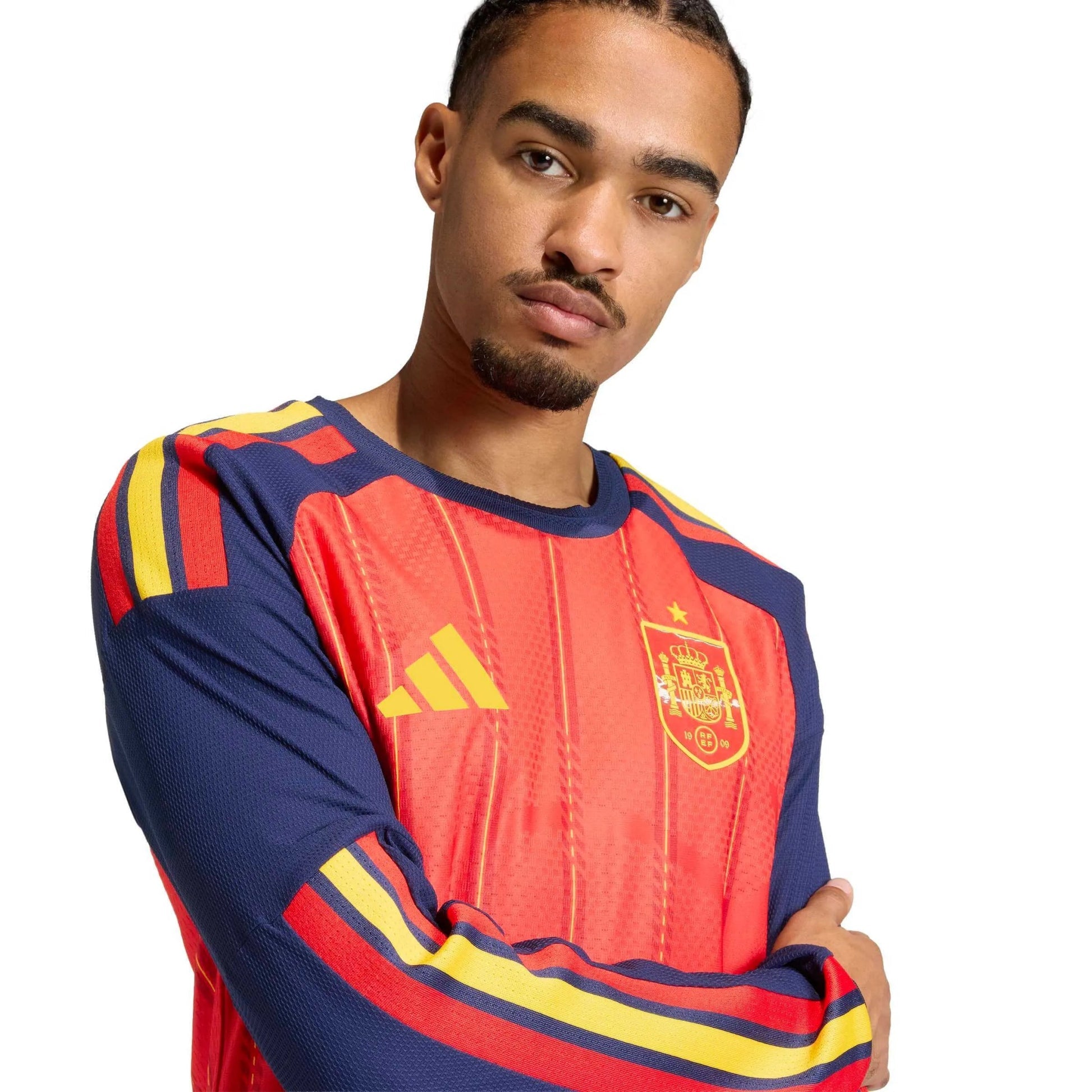 2026 Spain Men's Authentic Home Long-Sleeve Soccer Jersey  / Adidas