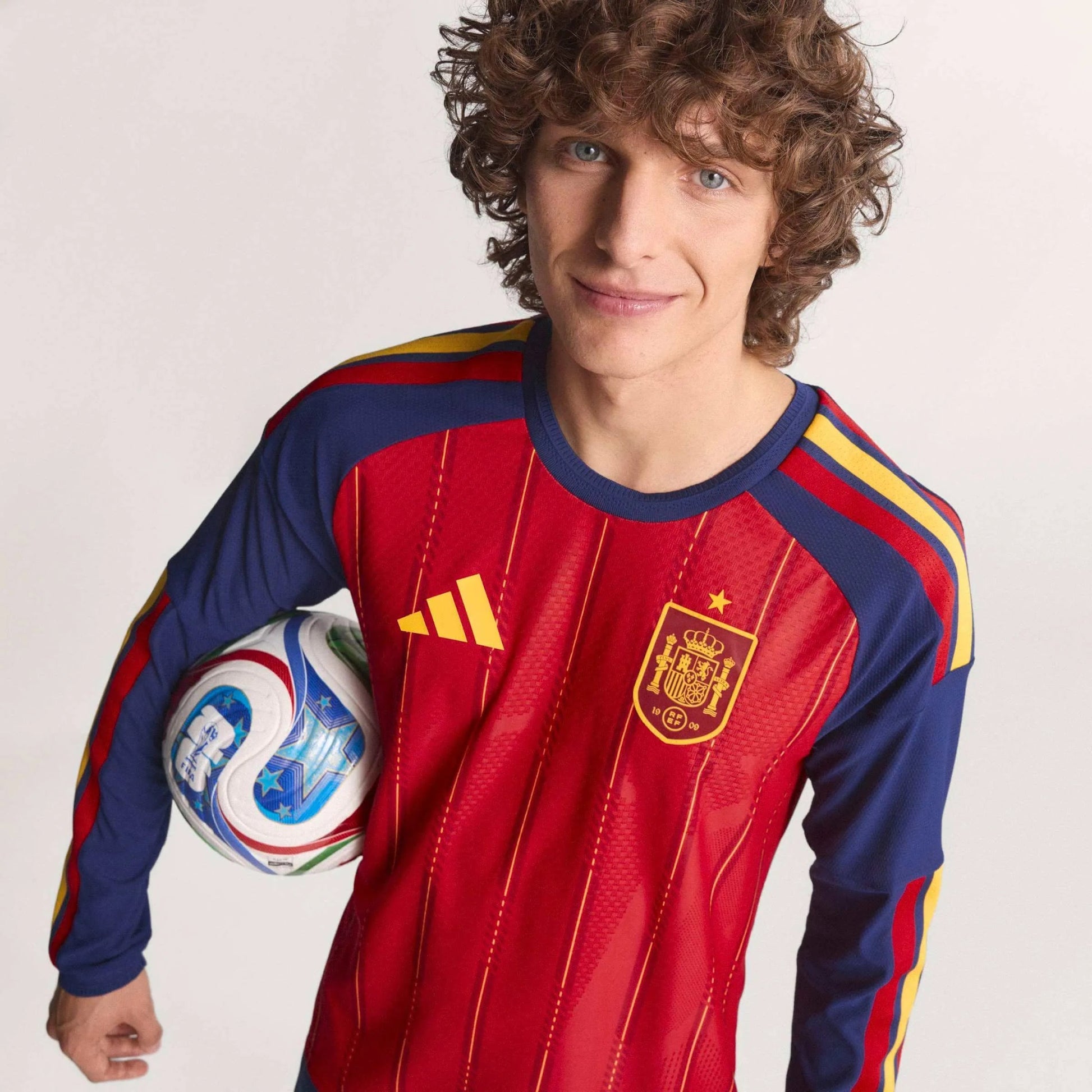 2026 Spain Men's Authentic Home Long-Sleeve Soccer Jersey  / Adidas