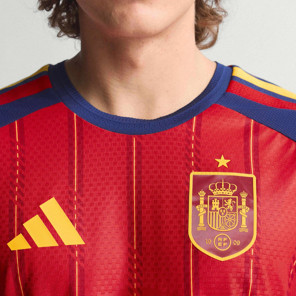 2026 Spain Men's Authentic Home Long-Sleeve Soccer Jersey  / Adidas