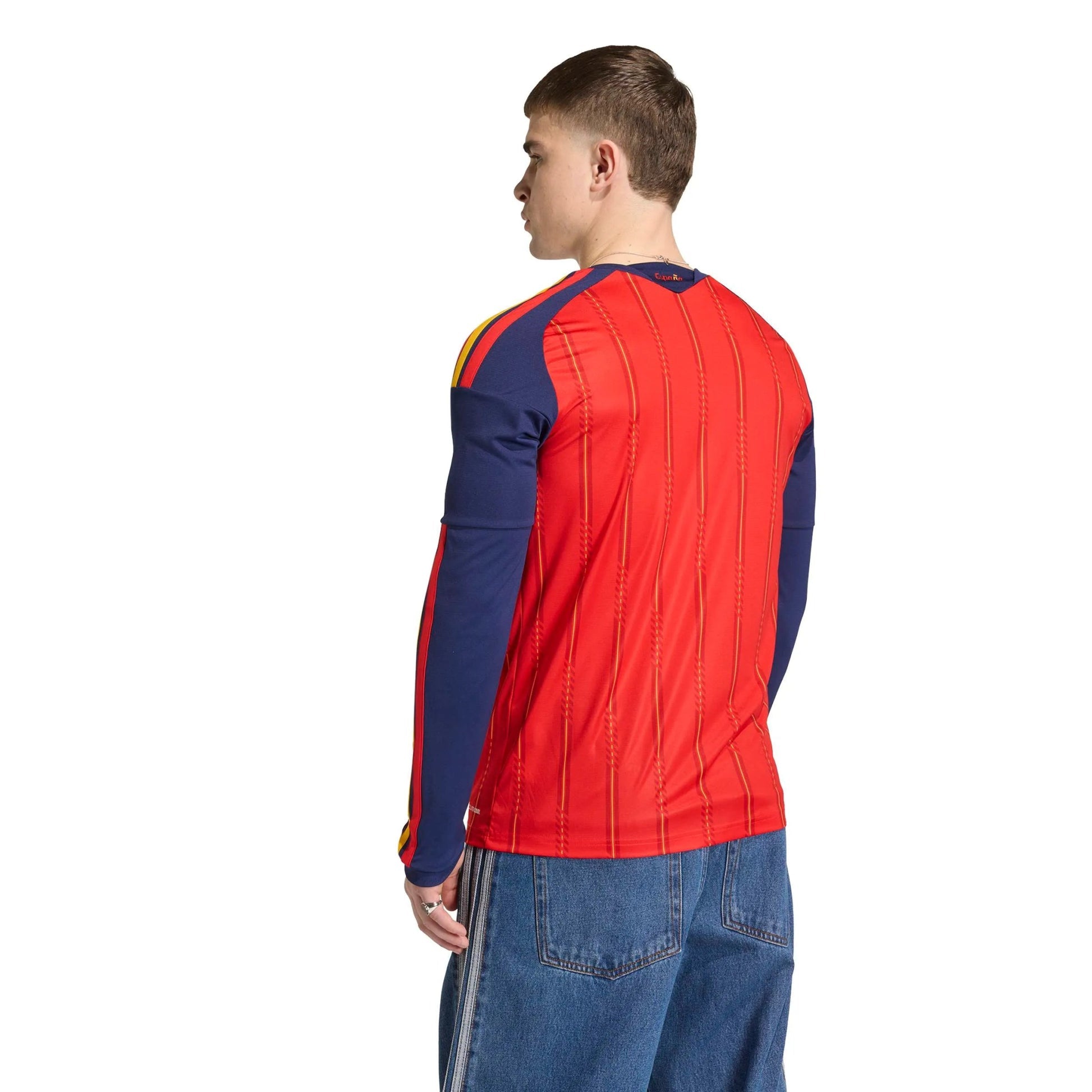 2026 Spain Men's Stadium Home Long-Sleeve Soccer Jersey  / Adidas