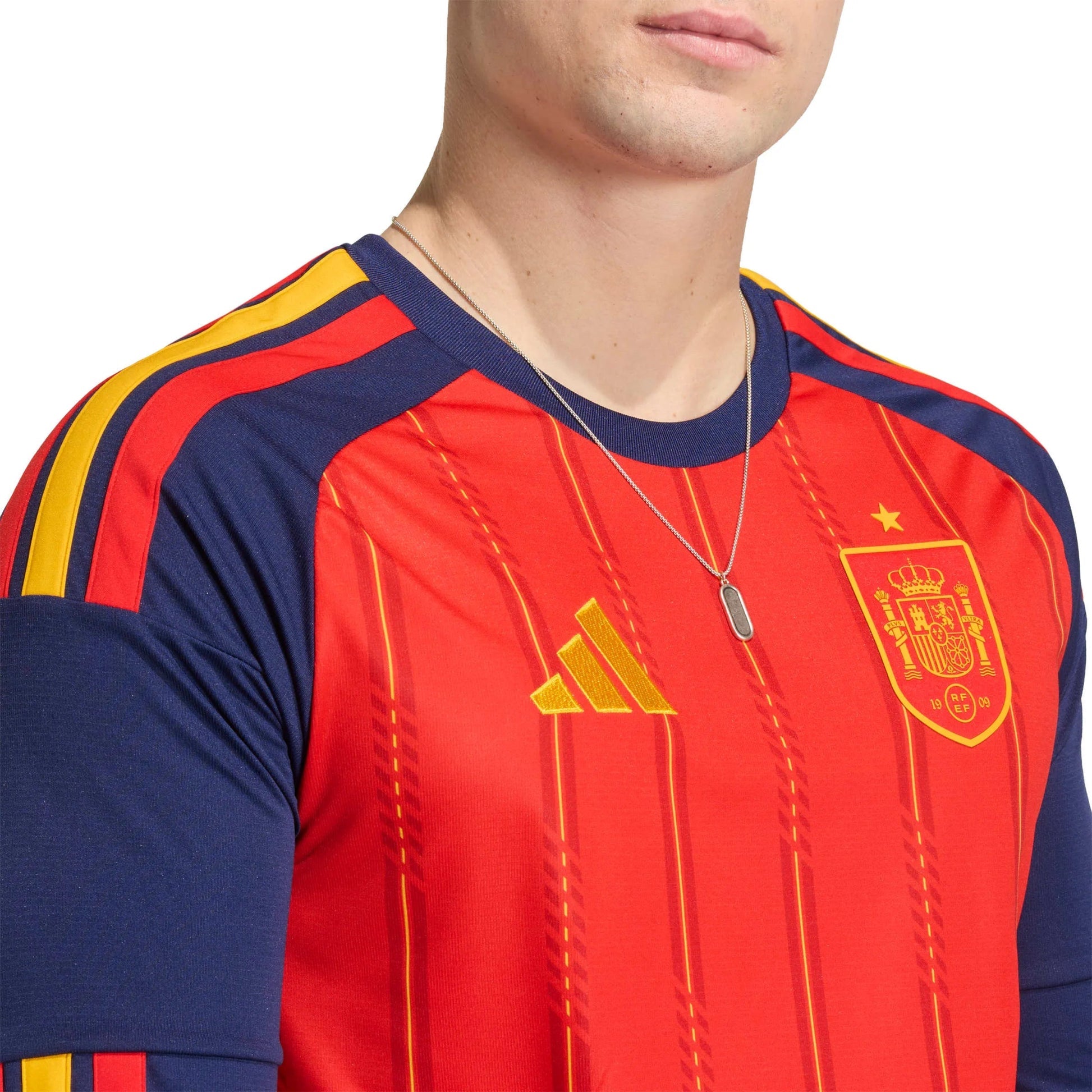 2026 Spain Men's Stadium Home Long-Sleeve Soccer Jersey  / Adidas