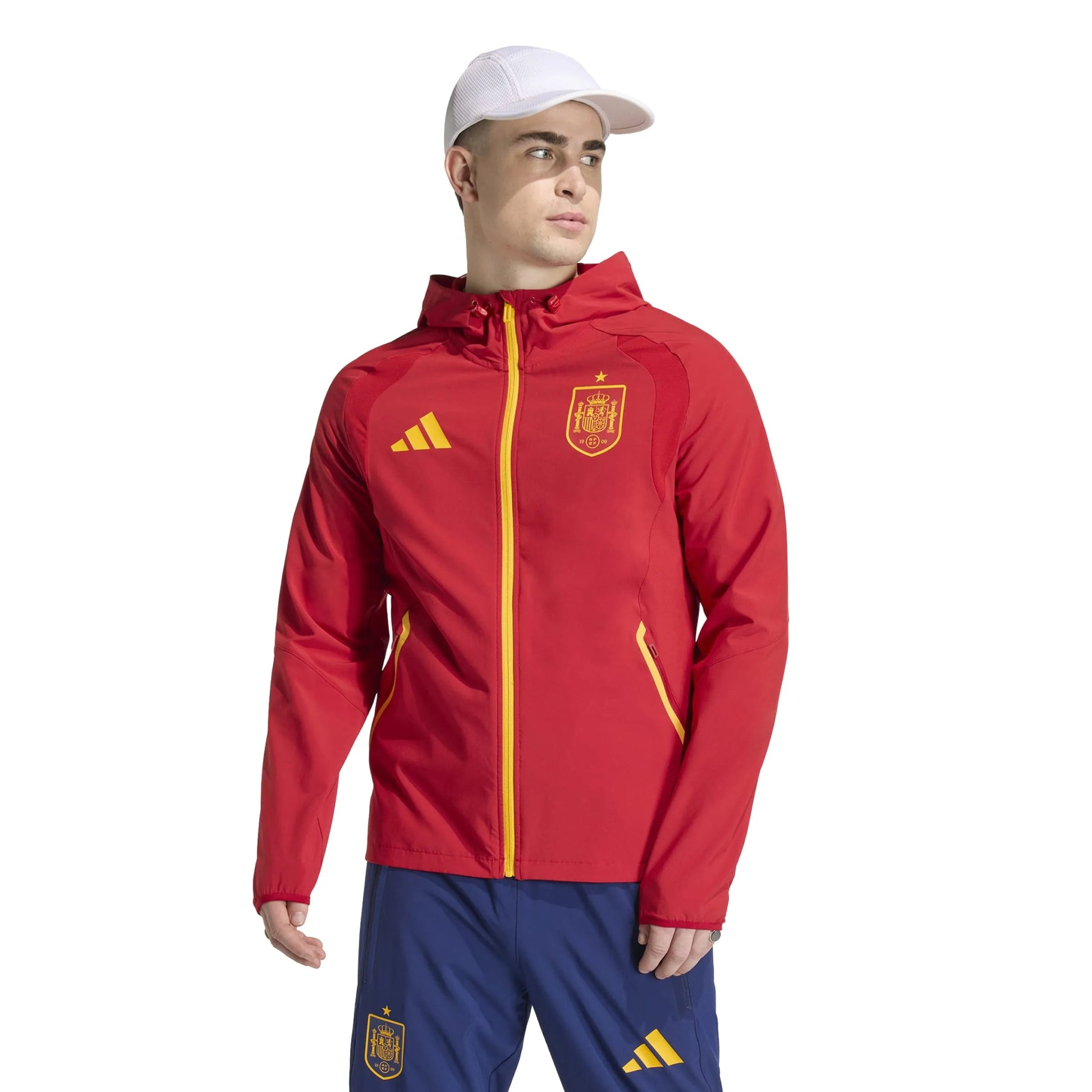 2026 Spain Men's Tiro Travel Full Zip Windbreaker  / Adidas