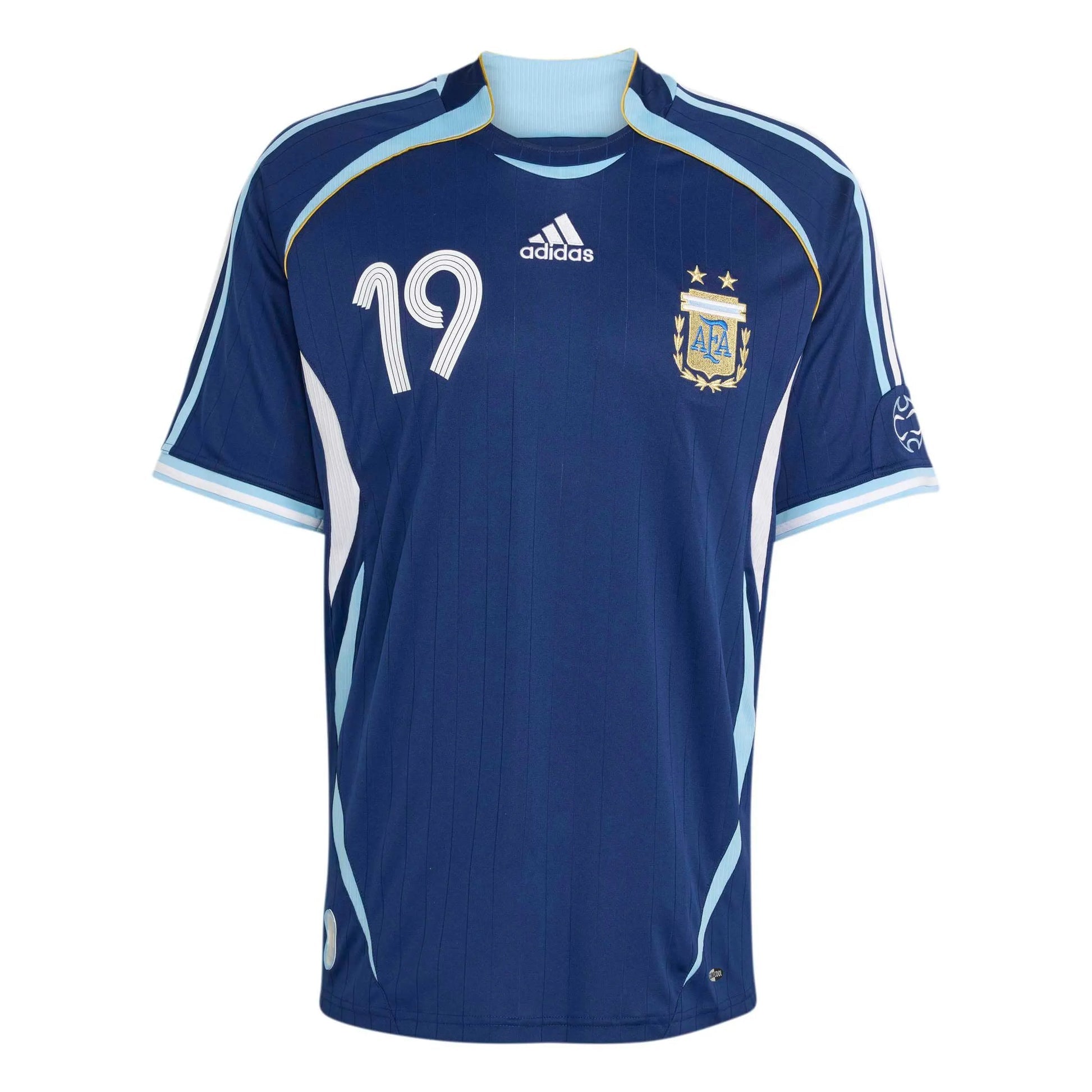 2006 Argentina Men's Retro Stadium Away Messi #19 Soccer Jersey  / Adidas