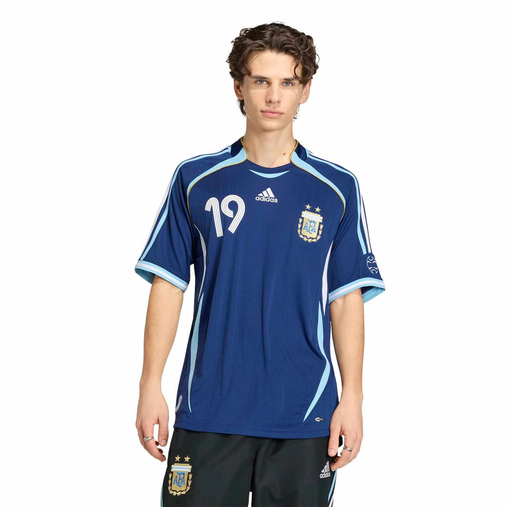 2006 Argentina Men's Retro Stadium Away Messi #19 Soccer Jersey  / Adidas
