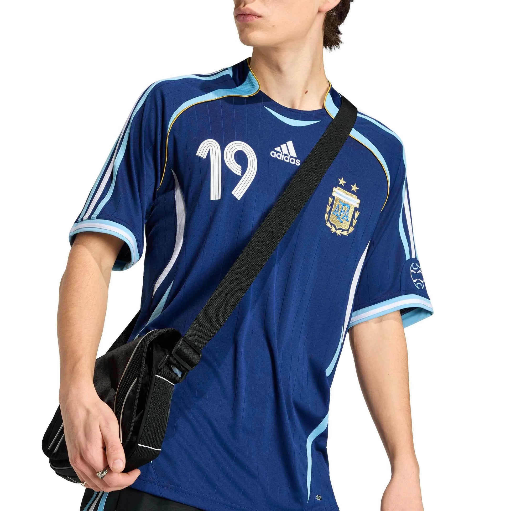 2006 Argentina Men's Retro Stadium Away Messi #19 Soccer Jersey  / Adidas