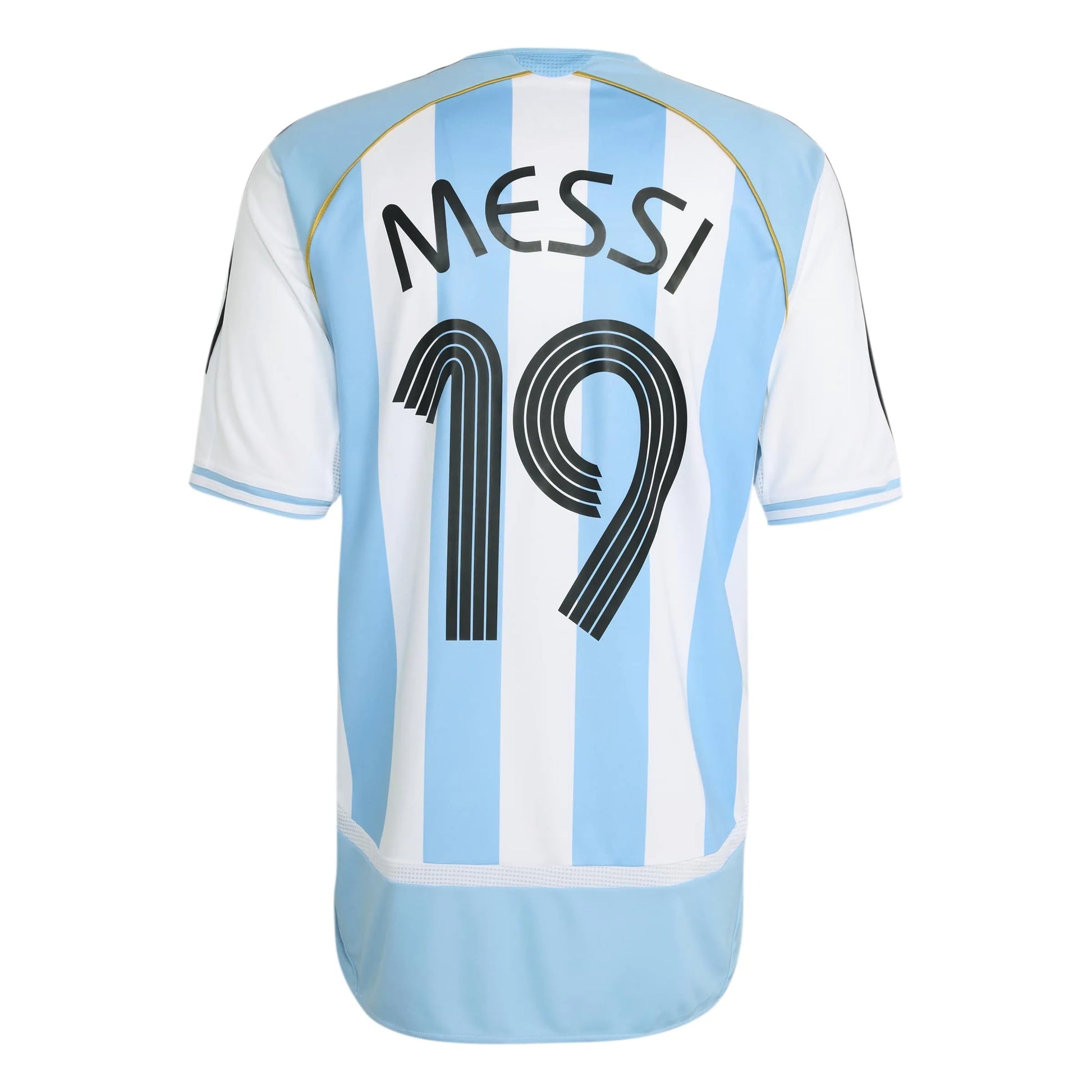 2006 Argentina Men's Retro Stadium Home Messi #19 Soccer Jersey  / Adidas