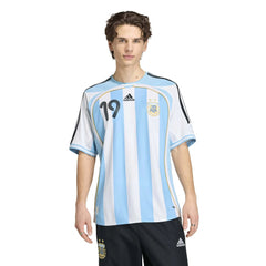 2006 Argentina Men's Retro Stadium Home Messi #19 Soccer Jersey  / Adidas