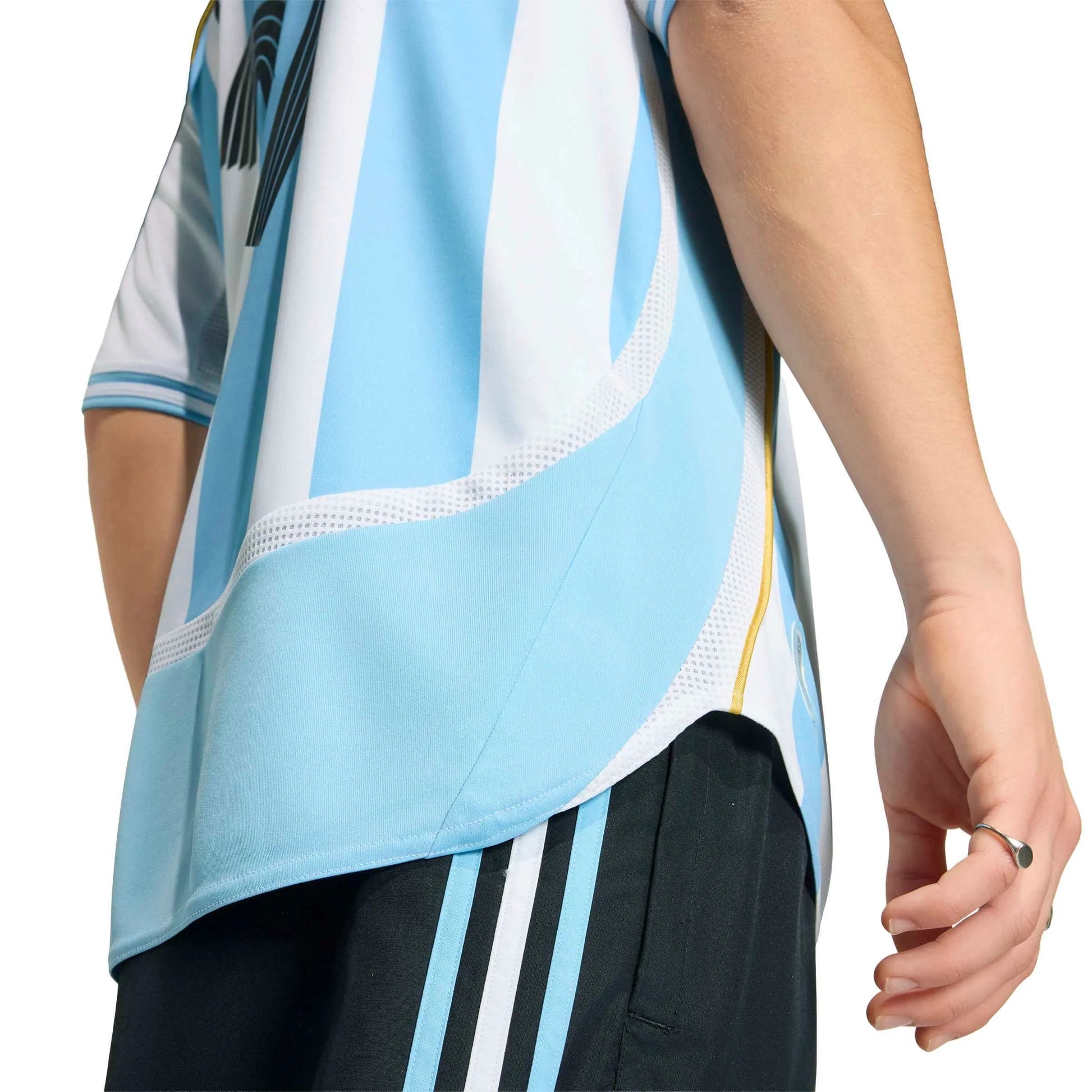 2006 Argentina Men's Retro Stadium Home Messi #19 Soccer Jersey  / Adidas