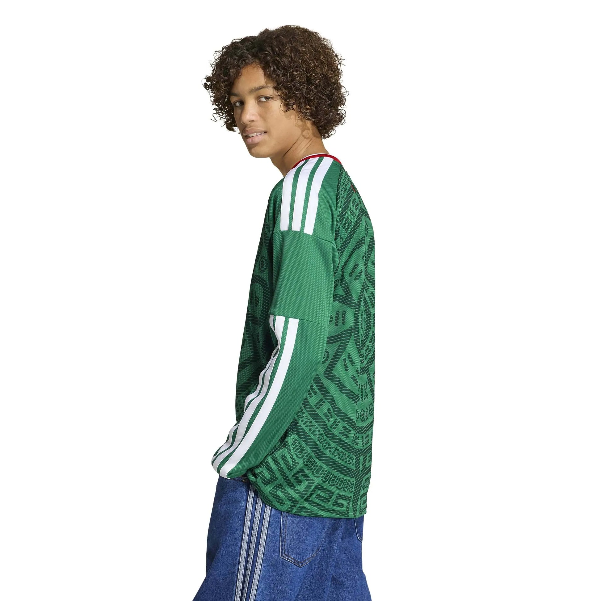 2026 Mexico Youth Stadium Home Long-Sleeve Soccer Jersey  / Adidas